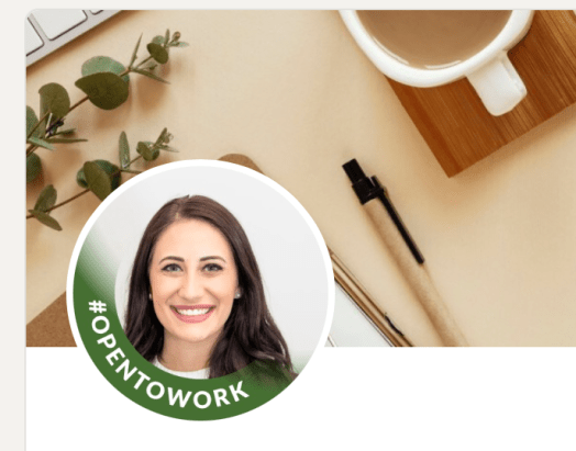 Badge OpenToWork - LinkedIn - Marina Rogard